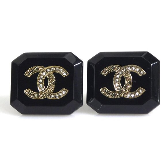 CHANEL Black Logo Earrings - Picture 1 of 5